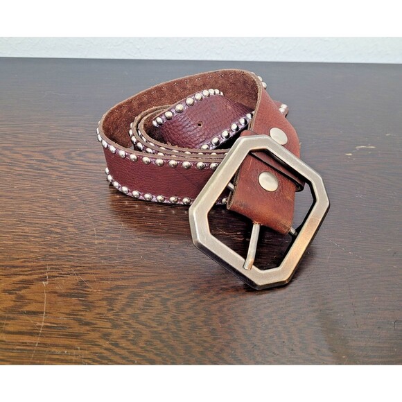 Leatherock Studded Brown Leather Belt Size L36 Western L 36 Boho 5481 Unisex USA - Picture 3 of 15